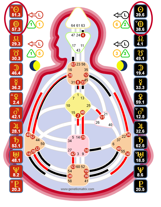 6/3 Profile Bodygraph chart for Marc Chagall